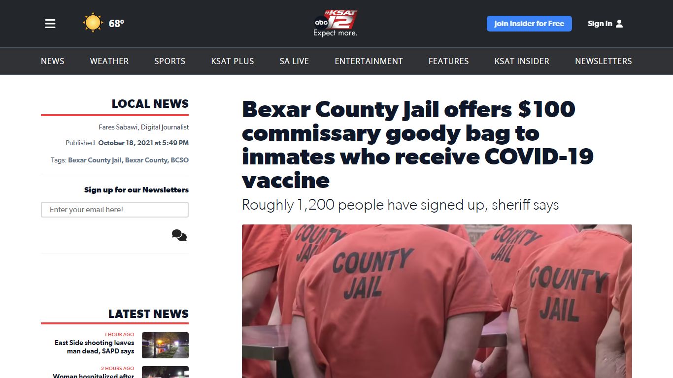 Bexar County Jail offers $100 commissary goody bag to inmates who ...